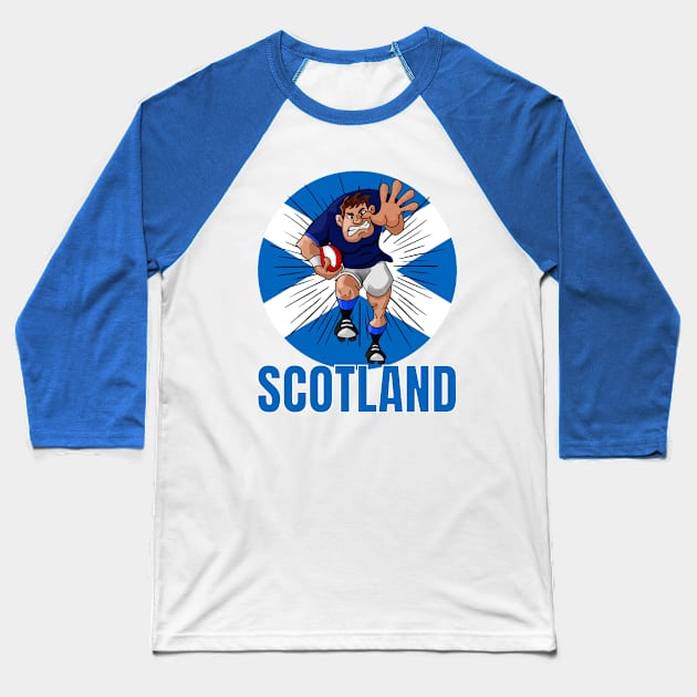 Scotland Rugby Six Nations Baseball T-Shirt by Ashley-Bee